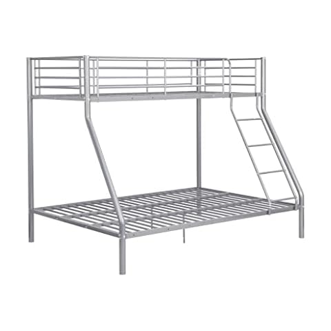Humza Amani Palmdale Metal Triple Sleeper Bunk Bed - Single / Double, Silver Cover