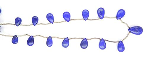 Pierre lapis-lazuli naturelle en perles gouttes 8" pour ateliers de lithothérapie
