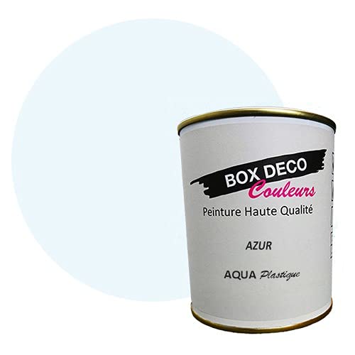 CAJA DECO COLORES Pintura mueble plástico a base de laca acrílica con aspecto satinado Aqua Plástico - 750 ml, Azul