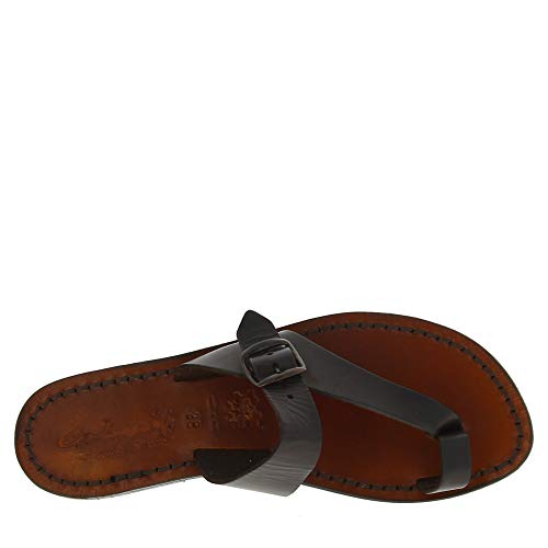 Gianluca - L'artigiano del cuoio Leather Thong Sandals for Women Brown Color Leather4