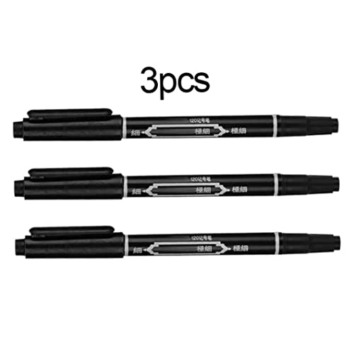 AEIOFU Tattoo Marker Pen & Pencil - Waterproof Skin Marking Fine Point Body Ink - Black, 3PCs Semi Permanent Tattoos
