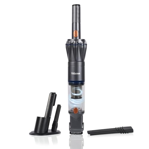 Tristar Aspirateur à Main, Aspiration 12 kPa, sans Fil, Moteur BLDC 90W, Filtre HEPA H12, 15 Min d’Autonomie, Station avec Rangement Accessoires, Léger et Compact, KR-3160