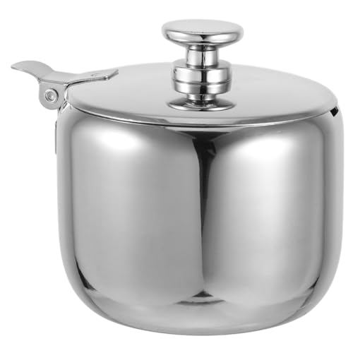 Garneck Elegant Tea Sugar Container Set Stainless Steel Jar Decorative Jars Lids