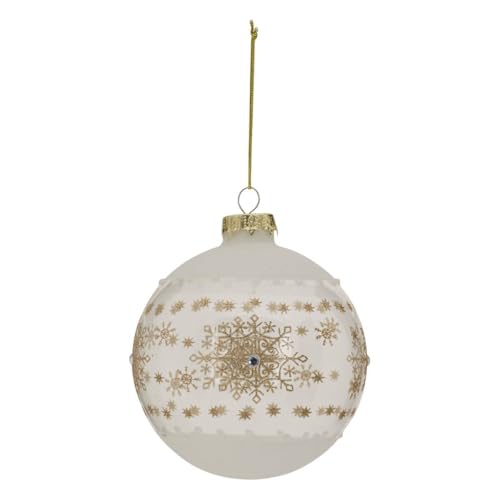 FEERIC LIGHTS & CHRISTMAS - Bola de Vidrio escama Dorada d.10cm Blanco