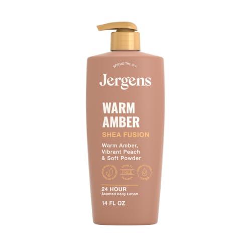 Jergens Shea Fusion Body Lotion, Warm Amber Scented, Dry Skin, 14 fl oz