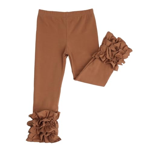 Image of HOOLCHEAN Baby Toddler and Little Girls Cotton Ruffle Leggings
