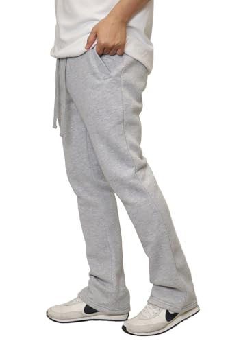 URBANJ Men's Flared Fleece Sweatpants Open Bottom Baggy Sweatpants Track Pants2