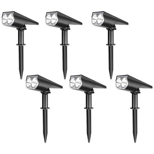 Lámpara solar para jardín al aire libre, paquete de 6 luces solares para jardín al aire libre, luces de estaca alimentadas multicolores, proyectores impermeables para decoración de jardines y árbol