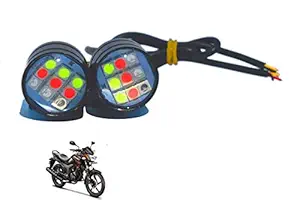 Multi Colour 6 Led Strobe Light for Bike | Warning Emergency Police Light | Motorcycle Strobe Light | Compatible with Hero Hunk