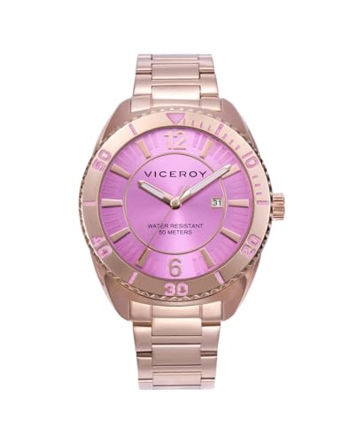 Viceroy Reloj Mujer 401290-75 – Caja y Brazalete de Acero Rosado, Esfera Rosa con Calendario, Movimiento de Cuarzo, 38mm, 5 ATM Viceroy Reloj Mujer 401290-75 – Caja y Brazalete de Acero Rosado, Esfera Rosa con Calendario, Movimiento de Cuarzo, 38mm, 5 ATM