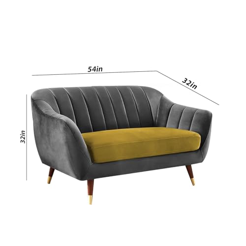 Image of Atticus 3+2 Seater Sofa Set for Living Room (Black Yellow Colour) Premium Fabric Sofa