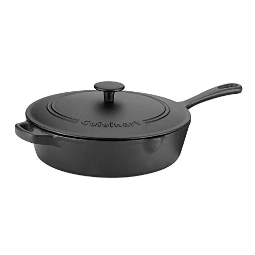 Image of Cuisinart CIPS45-30 Chef's Classic Pre-Seasoned Cast Iron Chicken Fryer with Cover, 12 inch, Black