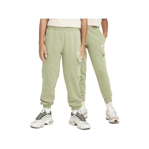 Nike Sportswear Club Fleece Big Kids' Cargo Pants (FD3012-386, Oil Green/Oil Green/White)
