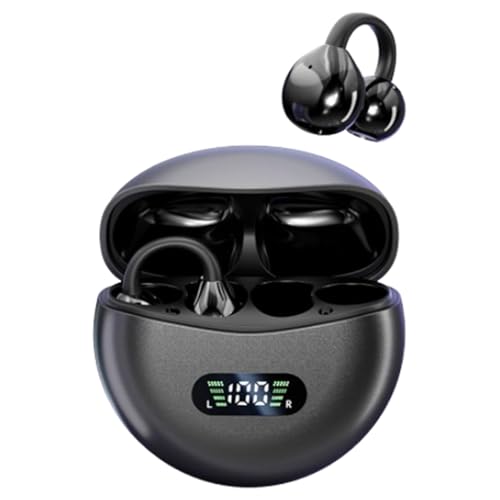 PZCC Cuffie A Conduzione Ossea – Bluetooth 5.0, Display Digitale, Doppia Connessione, Basso Ritardo (bianco)