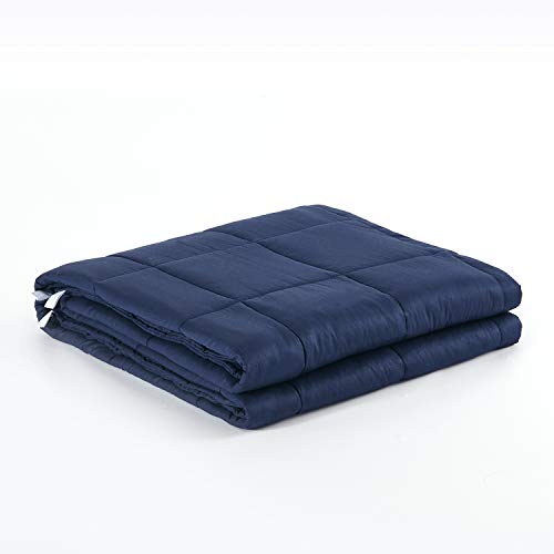 RelaxBlanket Weighted Blanket | 60''x80'',25lbs | for Individual Between 240-280 lbs | Premium Cotton Material with Glass Beads | Navy - Thumbnail 2