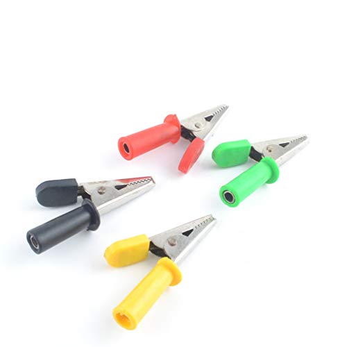 VILLCASE Plastic Hands Clamps Electricity Test Clamps Electical Accessories Crocodile Clamps Mini Test Clips Copper Alligator Clips for Home Store 10 PCS/Pack Electrical Test Clamps