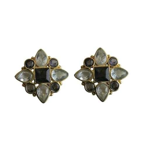 Boucles d'oreilles iolite en argent sterling contre les allergies cutanées