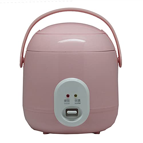 ZQJKL Reiskocher Klein 1.2L Mini Reiskocher Dampfgarer mit Reislöffel Messbecher Antihaft Abnehmbarer Kochtopf - Perfekter Reis in Minuten für 1-2 Personen,Pink Cover
