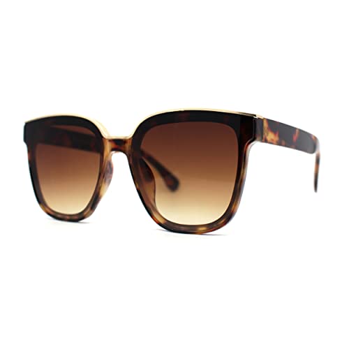 SA106 Womens Metal Brow Line Inset Lens Horn Rim Fashion Sunglasses2