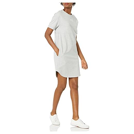 Emporio Armani Bademode Handtuch Logo Liebhaber Paréo, Gelb (Giallo 00560), Einheitsgröße (Herstellergröße: TU) Frau 2 Armani Exchange AX Damen Logo French Terry Shift Dress Lssiges Kleid, grau meliert, X-Klein