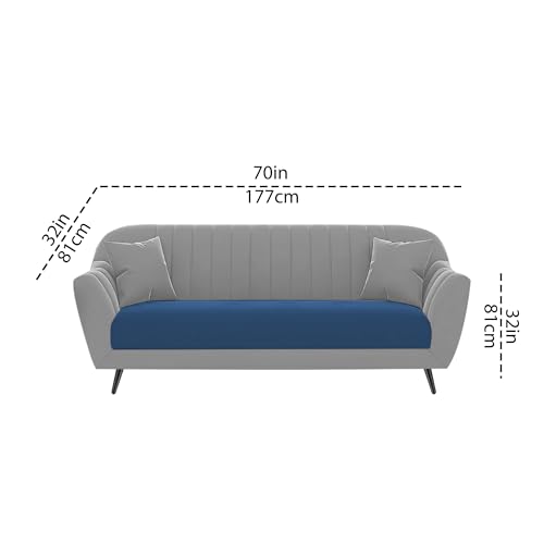 Image of Atticus 3+1+1 Seater Sofa Set for Living Room (Blue Grey Colour) Premium Fabric Sofa