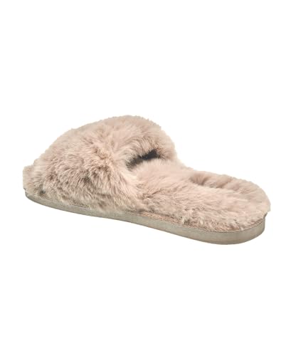 Nine West Women's Cozy Fleece Slide Slippers – Soft Plush Fur with Open Toe Design3