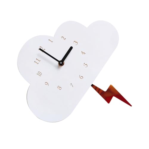 BATHVEVE 1pieza Reloj De Pared Forma De Nube para Habitaciones Infantiles Reloj Silencioso para Decoración De Dormitorios Blanco Sin Batería