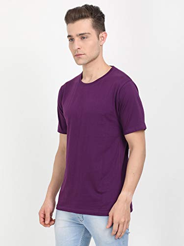 Image of FLEXIMAA Men's Cotton Round Neck Plain Half Sleeve T-Shirt