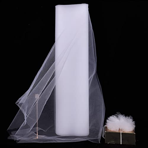 HAVII 54' x 20 Yards (60 ft) White Tulle Rolls Bolt for Wedding Birthday Party Decoration Tutu Table Skirt Tulle Fabric Spool Wrapping Ribbon DIY Crafts