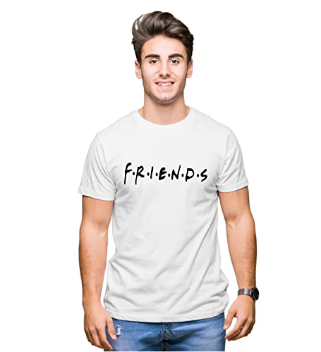 Image of Hangout Hub Friends Printed Round Neck Half Sleeves Tshirts-Set of 2-Men Cotton Regular Fit T Shirts-Family Matching Twinning Tshirts