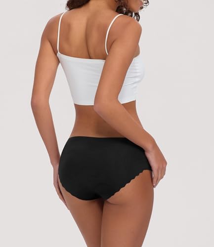 Image of Seamless Underwear for Women - High Waisted No Show Panties, 3D Wrap Hip Full Coverage Stretch Briefs 6 Pack