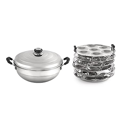 Cello-Stainless-Steel-Induction-Base-Idli-Cooker-and-Multi-Kadhai-6-Plates-Silver