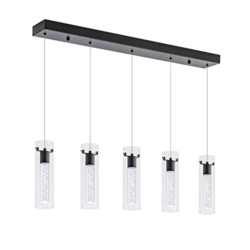 Image of Black 5-Light Pendant Lights for Kitchen Island