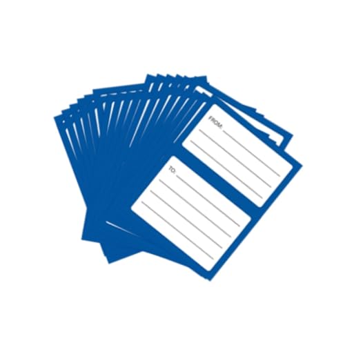 koolsoo 200枚入り返信用住所ラベル 空白 粘着式 メールアドレスラベル ステッカー 学校用封筒 パッケージ オフィス, 青