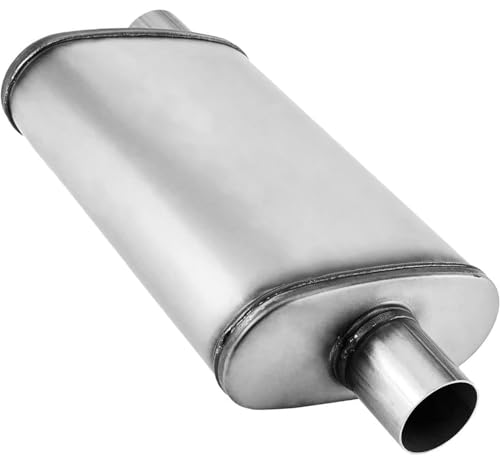 Image of 3 inch Exhaust Muffler,3.0 inch Universal Muffler Straight-Through Performance Resonator with Stainless Steel muffler for Cars, Trucks(3''Inlet /Outlet)