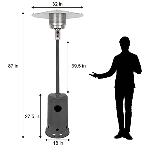Outdoor-Patio-Heater-48000-BTU-Patio-Propane-Heater-Stainless-Steel-with-Wheels-Standing-Portable-Heater-for-Outdoor-UseGrey