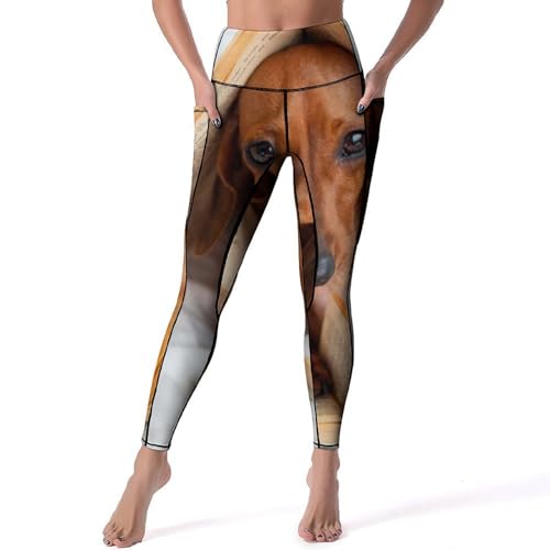 Legging de yoga imprimé chien lisant pour femme pantalon de sport taille haute gym fitness taille S