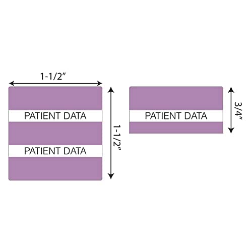Tabbies Medical Patient Chart Index Tabs, Medical Patient Data" 1-1/2"W X 1-1/2"H, Lavender, 102 Tabs/Pack (52117) #TOP1