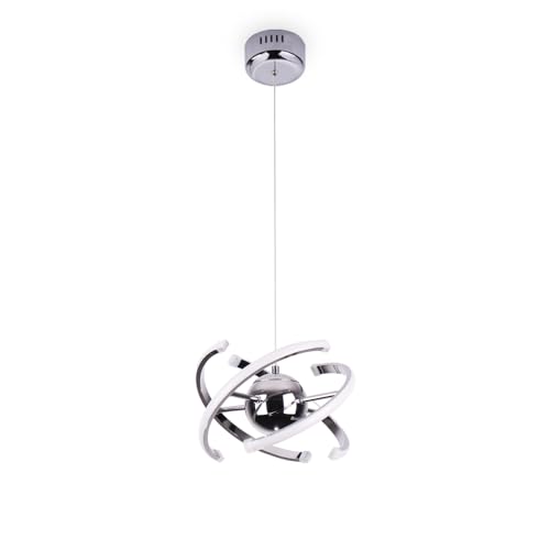 Modern Pendant Lights Kitchen Island,Silver Hanging Light Lamp,Pendant Light Fixtures for Dining Room Ceiling,Kitchen,Foyer,Living Room,Bedroom,Entryway,Over Table,Adjustable Shape,26W,Acrylic