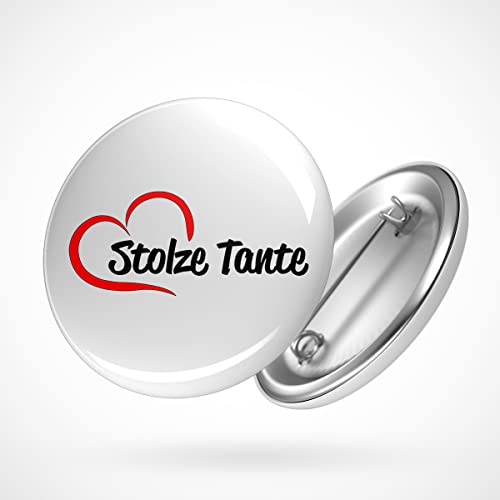 HUURAA! Button Stolze Tante Herz Ansteckbutton 25mm mit Motiv für Deine lieblings Menschen Cover