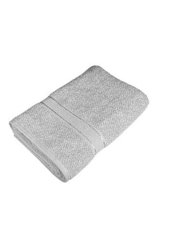 Image of SENSES By Riba Cotton Towels for Bath 550 GSM - Silver Grey, 1 Pc | Super Soft, Large Size, Absorbent, Lightweight, Antimicrobial, Low Linting