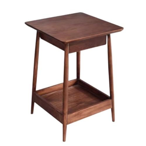 GYLXW Xwgyl-0129 - Mesa cuadrada pequeña de madera maciza para sala de estar, balcón, dormitorio, mesita de noche, sofá, borde, un par, como se muestra