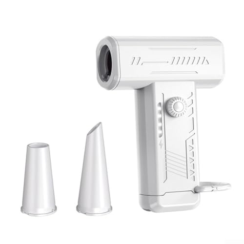 Sumsoctober Mini ventilador turbo de 130.000 rpm, dispositivo de refrigeración portátil de mano con luz LED y velocidad ajustable para actividades al aire libre (blanco)