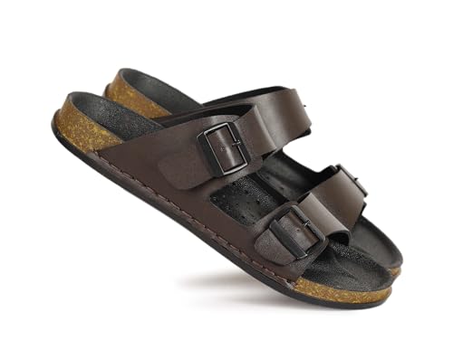 Image of AADI Men's Synthetic Leather Lightweight Comfortable Indoor Outdoor Daily Use Casual Slides /Slippers /Sandals /Floaters