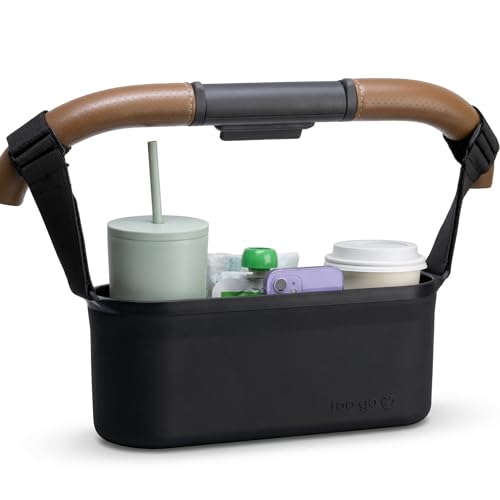 Image of Silicone Stroller Organizer with Cup Holders, Waterproof & Easy-Clean, BPA-Free Caddy with Phone Holder & Storage, Universal Anti-Slip Straps Fit UPPAbaby, Bugaboo, Nuna, Doona & Most Strollers