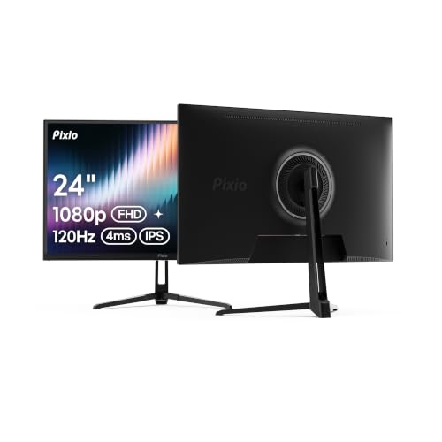 Pixio PX246 Wave 24 inch 120Hz Refresh Rate FHD 1080p Resolution IPS Panel 4ms GTG Response Time...