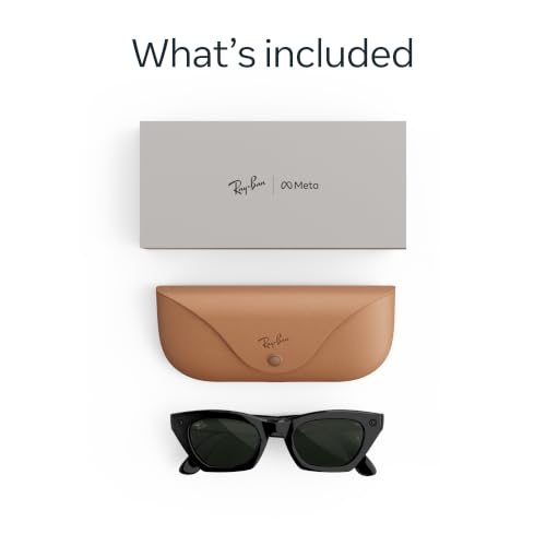 Image of Meta Ray-Ban (Gen 3) Zena, Shiny Black, Transitions Graphite Green, AI Glasses with Camera for Men, Women