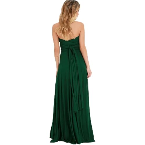 WUFANGBU Hübsche Kleider Dress Damen Sexy Frauen Multiway Wrap Convertible Boho Club Kleid Bandage Langes Kleid Party Brautjungfern Robe M Grün