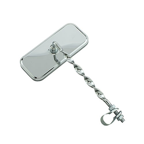 Fenix Cycles Rectangle Flat Twisted Bike Mirror Chrome, No Reflectors