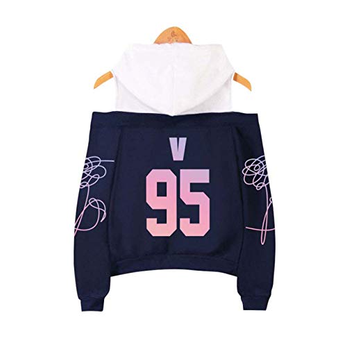 ZIGJOY KPOP BTS Love Yourself Tear Senza Spalline Felpa con Cappuccio con Felpa Suga Jin Jimin V Jungkook J-Hope per Fans Royal-V XS